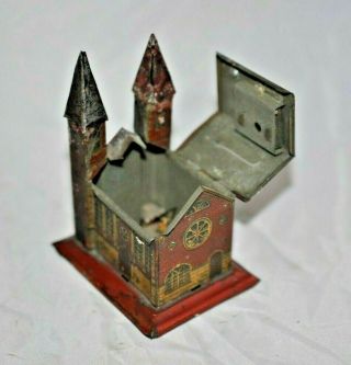 Penny Toy Two Steeple Gothic Church Bank,  Money Box,  Made In Germany