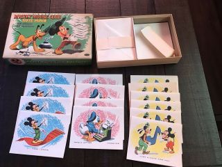 Vintage 1955 / 1950s Walt Disney Mickey Mouse Club Note Cards By Whitman