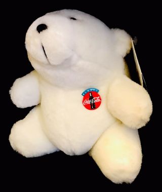 Always Coca Cola Polar Bear 7” White Stuffed Vintage 1993 Nwot,
