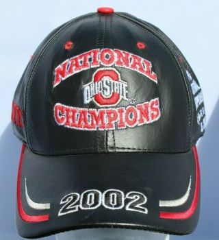 Vintage Ohio State Buckeyes 2002 National Champions 7 Time Football Leather Hat 2