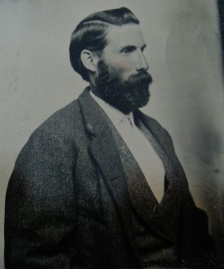Tintyype Photo Of Exceptionally Handsome Young Man With A Beard & Mustache