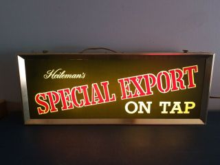 (vtg) 1976 Special Export On Tap Old Style Beer Light Up Back Bar Sign Heilemans