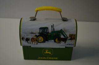 John Deere Winter Scene Tin Collectors Mini Lunch Box