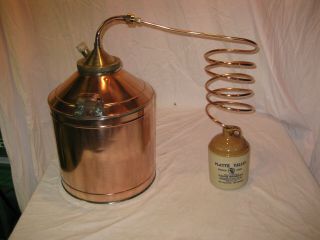Antique Copper Moonshine Still With Coil,  Jug - 3 - 4 Gallon Still Lqqk