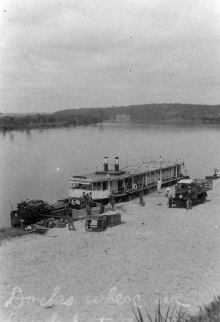 Z11 Photo Negative 2 1/4x 3 1/4 " Early 1900s Africa Zambia Docks Boarding