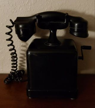 Vintage Automatic Electric Company Monophone Telephone Black Commercial Hand.