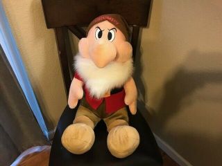 Large 36 " Grumpy Dwarf Disney Store Exclusive Snow White Stuffed Animal Plush