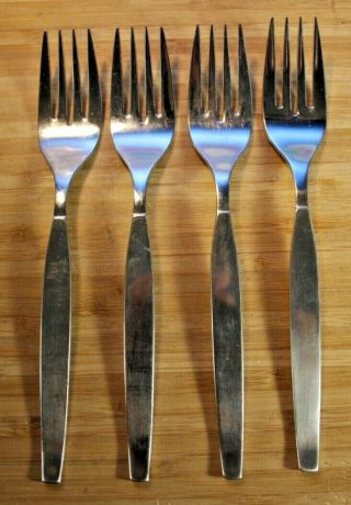 Set Of (4) Oneida Community Frostfire 6 1/2 " Stainless Salad Forks