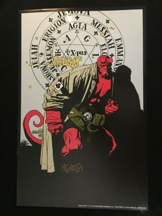 Hellboy By Mike Mignola 1993 Poster,  Signed By Mike Mignola