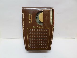 Global Gr - 900 9 Transistor Radio With Case Made In Japan D3