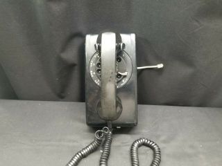Western Electric Telephone Rotary A/b 554 Black Wall Phone 8 - 60 (ph - 51)