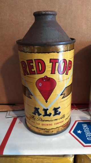 Red Top Premium Ale Cone Top Beer Can Irtp
