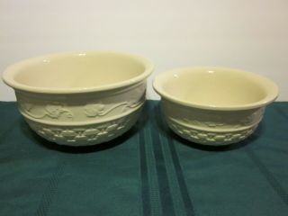 Celebrating Home & Garden Mixing Bowls (2) 10 " & 8 1/2 " White Basketweave