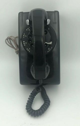 Vintage Western Electric Black Rotary Dial Wall Mount Phone - Bell Systems 60s
