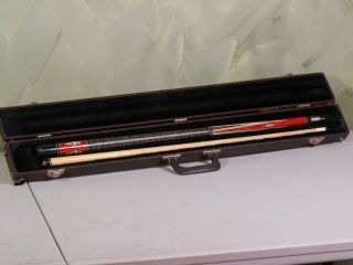 Vintage Stealth Two Piece Pool Cue W/ Hard Leather Case