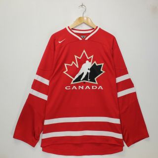 Vintage Team Canada Nike Iihf Hockey Jersey Size Large Red White