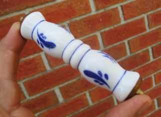 4 " Blue & White Ceramic Replacement Handle & Screw For Copper Teapot Tea Kettle