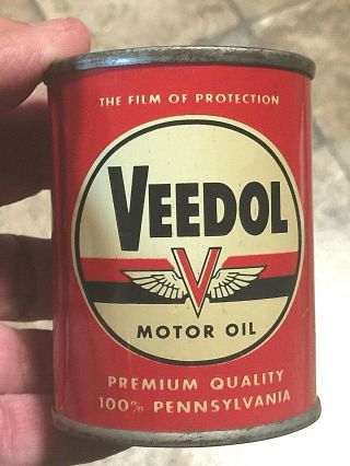Vintage 2 3/4 " Veedol Motor Oil Advertising Can Bank