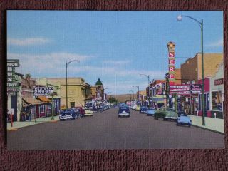 Las Vegas Nm/douglas Avenue - A Main Street Scene C.  1950/linen Pc/unposted