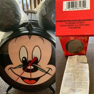 Vintage Disney Wind Up Mickey Mouse Twin Bell From Ears Alarm Clock 1991