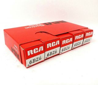 Vintage Rca Electron Tubes - (5) 6bz6 Tubes - Nos In Boxes Brt008