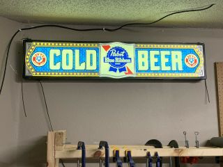 Vintage Pabst Blue Ribbon Beer Lighted Sign Bar Room Liquor Store Display