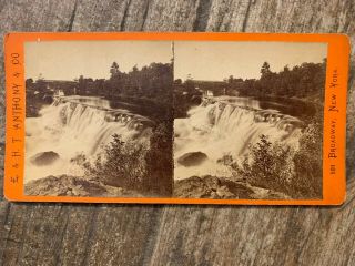York Stereoview High Falls From The North Bank By Anthony 1870s