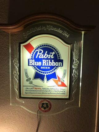 Vintage Advertising Pabst Blue Ribbon Beer Light Up Bar Sign