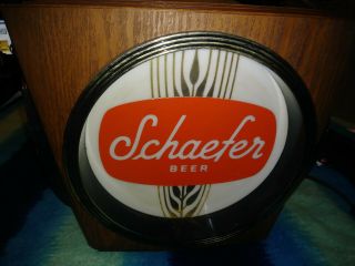 Vintage Schaefer Beer 4 - Sided Lighted Sign - Rare