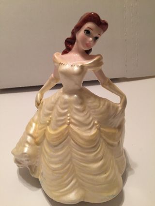 Disney Collectible Musical Beauty And The Beast Figurine Yellow Gown