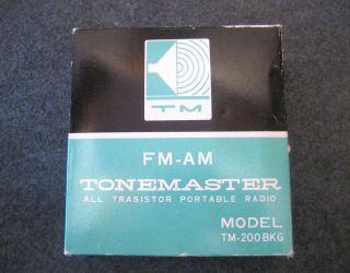 Vtg.  Tonemaster Transistor Radio with Leather Case Box and Papers 2