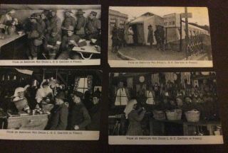 4 Ww1 American Red Cross L.  O.  C.  Canteen In France,  Food,  Rest Station