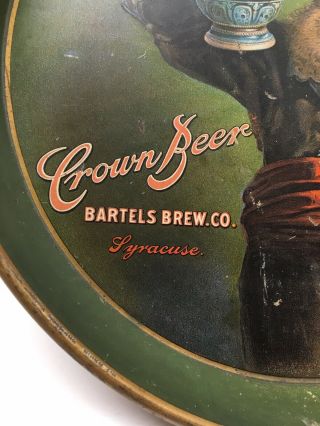 Vintage Pre Prohibition Bartels Brewing Co.  Crown Beer Serving Tray Syracuse NY 3