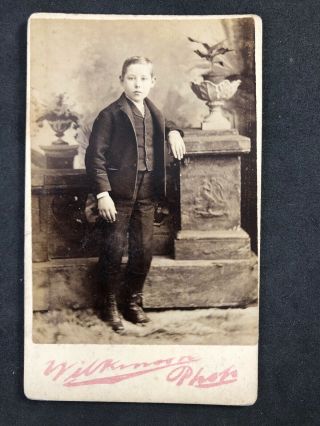 Victorian Carte De Visite Cdv: Child Boy: Wilkinson: Yorkshire Birmingham