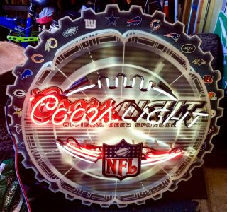 Local Pick Up 2005 Coors Light Beer Neon Light Up Sign All Nfl Football Teams