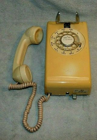 Yellow Wall Mount Western Electric Rotary Dial Telephone