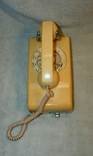 Yellow Wall Mount Western Electric Rotary Dial Telephone 3