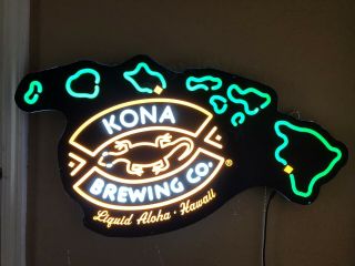 Kona Brewing Company Led Beer Bar Sign Man Cave Garage Decor Hawaii Motion