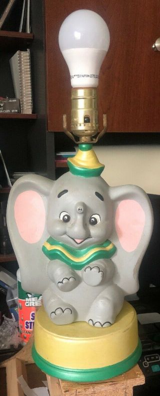 Vintage Hand Made Home Made Pottery Style Walt Disney Dumbo Lamp
