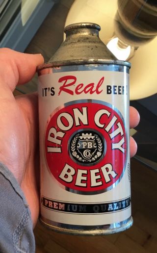 Old Iron City Cone Top Beer Can It’s Real Beer Pittsburgh Pa Advertising 1950s
