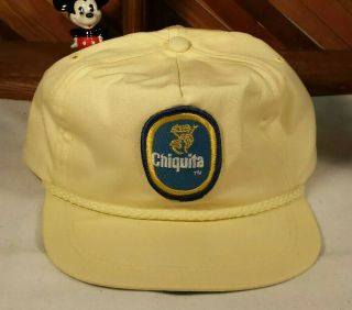Chiquita Banana Yellow Rope Embroidered Adjustable Leather Back Ball Cap Hat