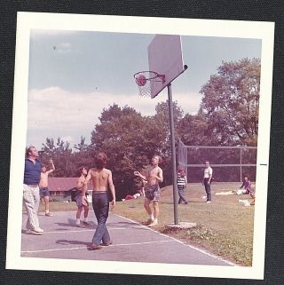 Vintage Photograph Group Of Young Boys Playing Basketball
