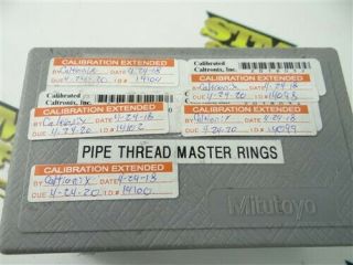 SET OF 5 PIPE THREAD MASTER SETTING RING GAGES 1/8 