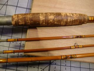 Vintage Bamboo Split Cane Fly Rod,  9ft " (3) Piece 2 Tips