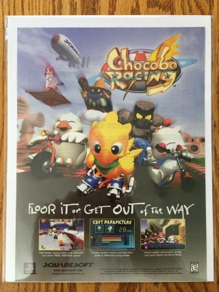 Chocobo Racing Playstation Ps1 Psx 1999 Video Game Poster Ad Art Print