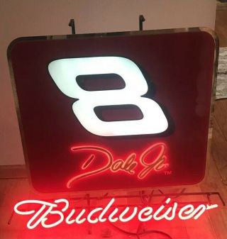 Budweiser Dale Earnhardt Jr 8 Neon Light Beer Bar Nascar Sign Big 30 " X30 "