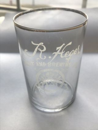 R.  Heger Malt & Brewing Co.  Glass - Jefferson,  Wis - Pre - Prohibition - Brewery