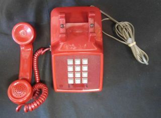 Red Western Electric Push Button Desk Top Phone 1983 2