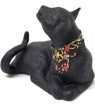 Lenox Black Kitty Cat With Jeweled Collar Sunshine Daydreams Figurine