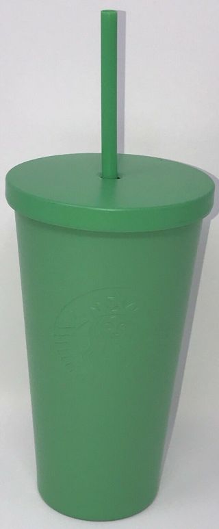 2016 Starbucks Green Stainless Steel Tumbler Cold Cup 16 Fl Oz With Straw